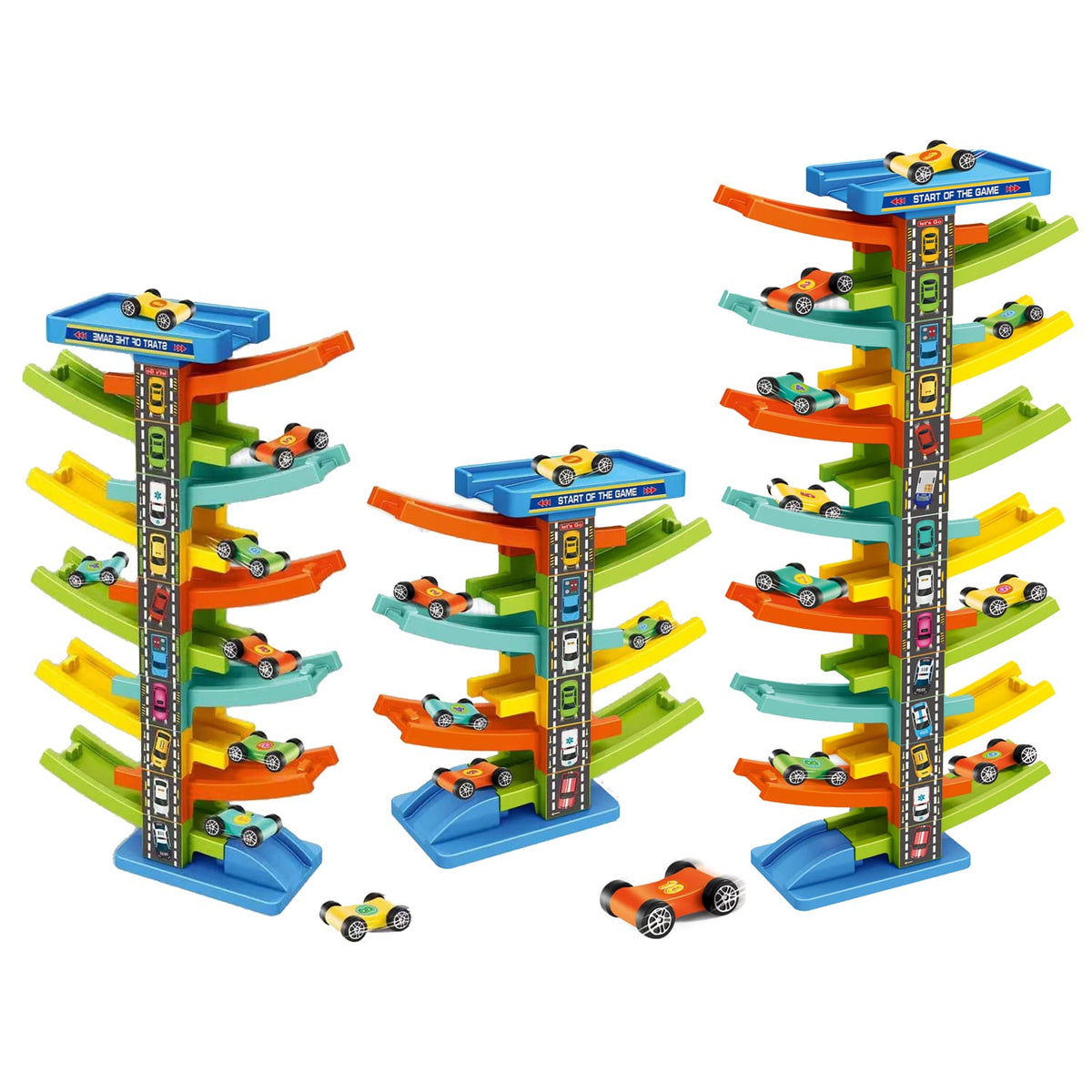 Multi-Tier Gliding Rail Car Playset