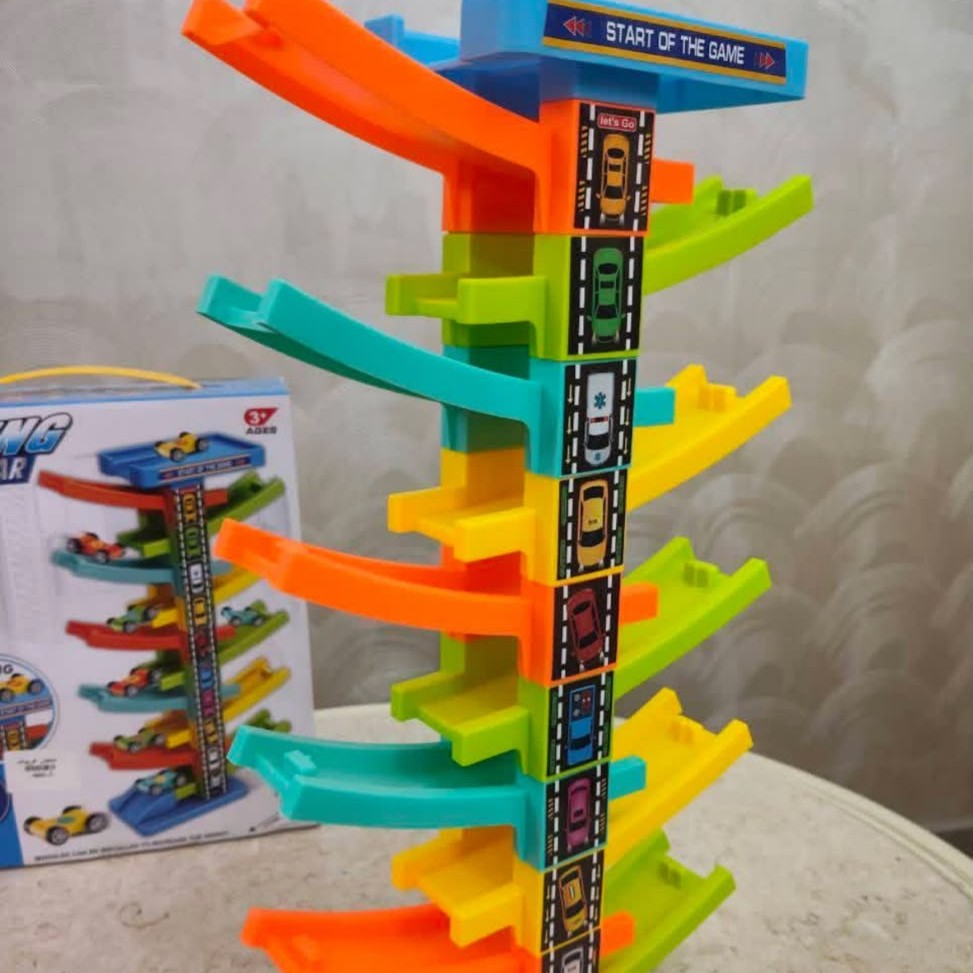 Multi-Tier Gliding Rail Car Playset
